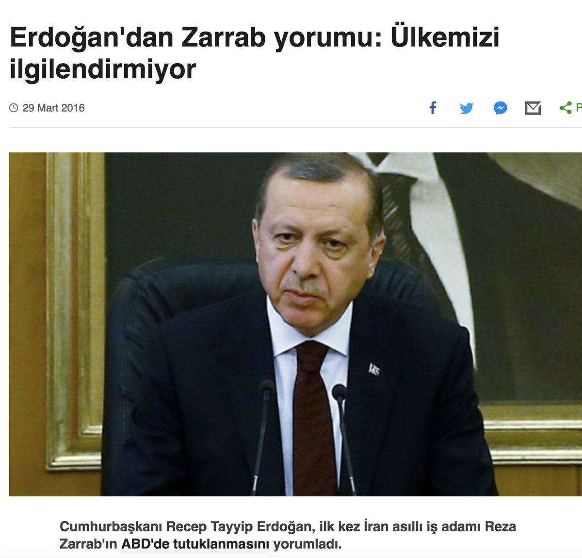 March, 2016
Erdogan: Zarrab has nothing to w Turkish Gvt.
April 2017
Erdogan is ready to change Turkey’s foreign policy to get Reza out
Huh?