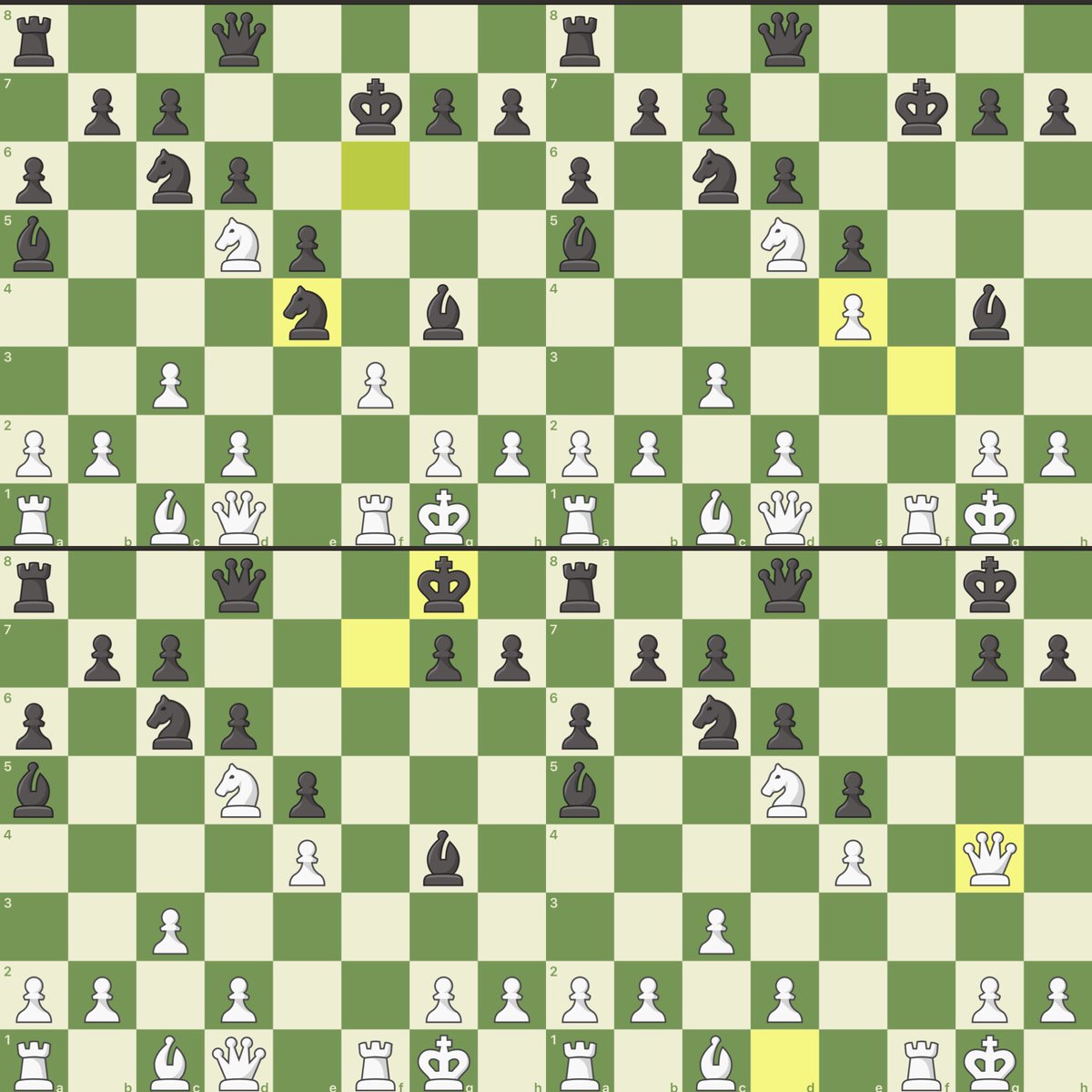 warszawa7791's tweet image. 自分の方が緩い手を続けて指してしまっていたが、1枚目の大悪手、12…Nxe4⁇からの大逆転。 #discoveredcheck #chess  #chesscom