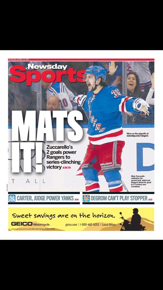 MathiasAsk's tweet photo. Zuccarello pryder sportssidene i New Yorks tabloider #nhlnor https://t.co/JOguaXKpU5
