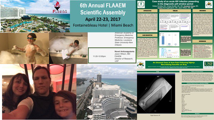 <a href="/USFEM/">USF EM</a> had time for some work and fun at @FLAAEM #FLAAEM17. <a href="/USFEM/">USF EM</a> delivered a lecture on NOACs, HIV poster, and Nec Fasc photo!  <a href="/STershak/">Stephanie Tershakove</a>