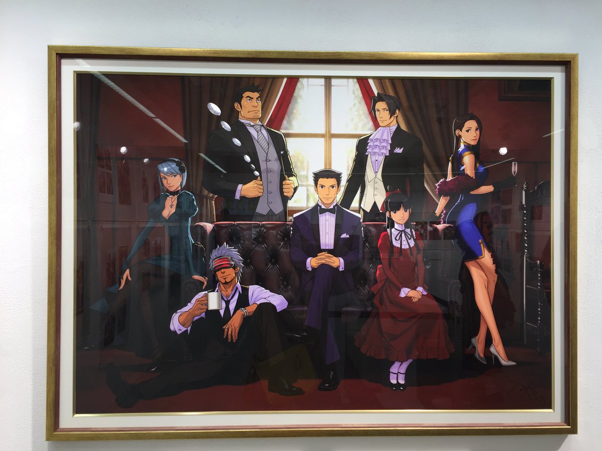 如月ゆうな 先週は中野まで 逆転裁判 画廊 を見にいってきました カミチヒをたくさん見られて幸せ コラボドリンク 連れとなるほど くんのカフェラテ 真宵ちゃんのカフェモカを頼んだのですが コースターはなるほどくんとゴドー検事でした