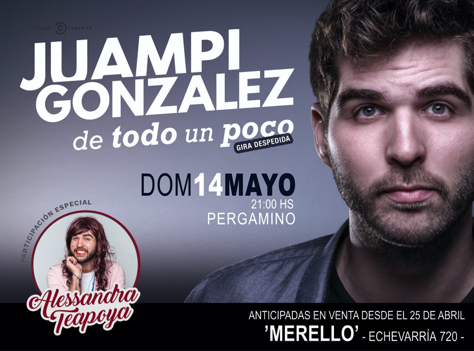 MerelloPerga's tweet photo. Desde el martes estarán a la venta las entradas para @JuampiGon PROMO para las 50 primeras entradas! https://t.co/vHeruwmcQ5