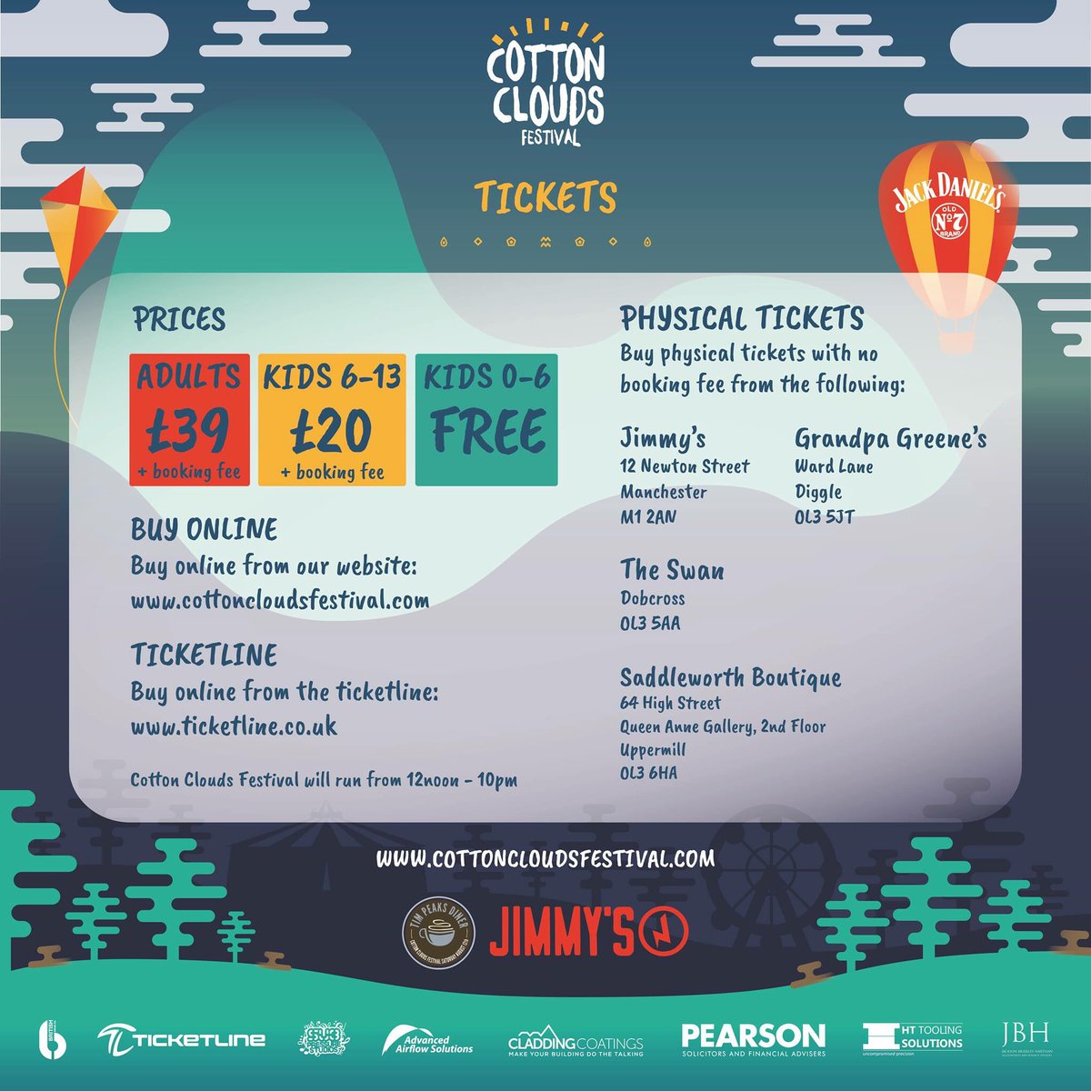 Tickets still flying out for <a href="/CottonCFest/">Cotton Clouds</a>! If you're local you can buy from <a href="/GrandpaGreenes/">Grandpa Greene's</a> @TheSwanDobcross and @jimmys_nq details below