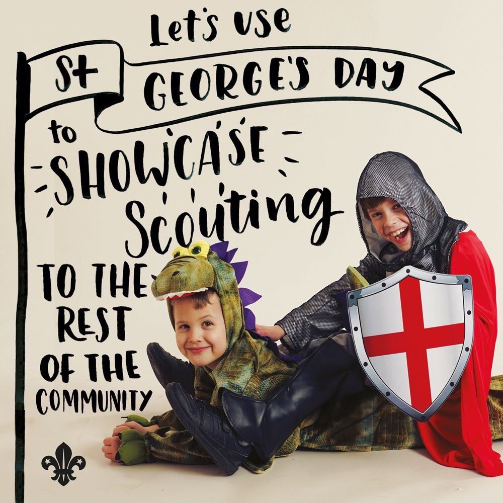 Happy St George's Day! <a href="/JerseyScouts/">Jersey Scouts</a>  Celebrating and renewing our Promises with other Scouts from @UKScouting  facebook.com/jerseyscouts/p…