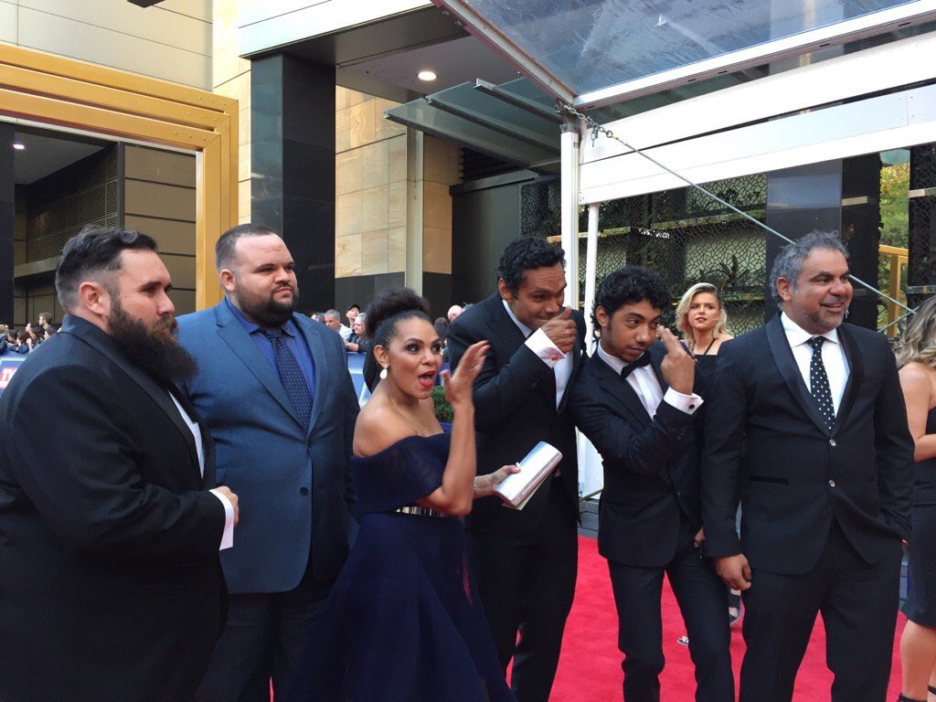 ClevermanTV's tweet photo. Team #Cleverman hit the @TVWEEKmag Logies red carpet! Looking sexy and ready to win some awards! https://t.co/fNr9wfsCD4