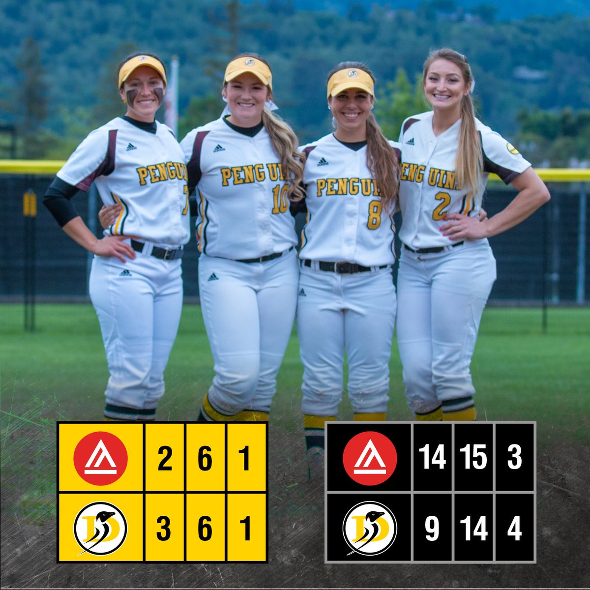 🐧⚾️ Seniors all contribute as <a href="/dominican_sb/">Dominican Softball</a> earns walk-off win Saturday! #penguinpride #PacWestSB