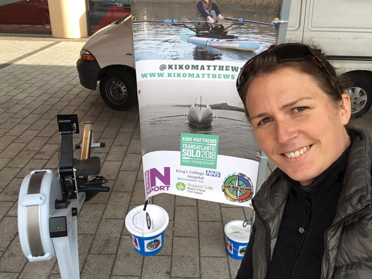 Kikomatthews's tweet photo. Ready for my #birthday #row #marathon down @Limehousebasin set up next to @MooCanoes. For @Womeninsport_uk @supportkings and @thebigstandUK https://t.co/0S2qnmONNN