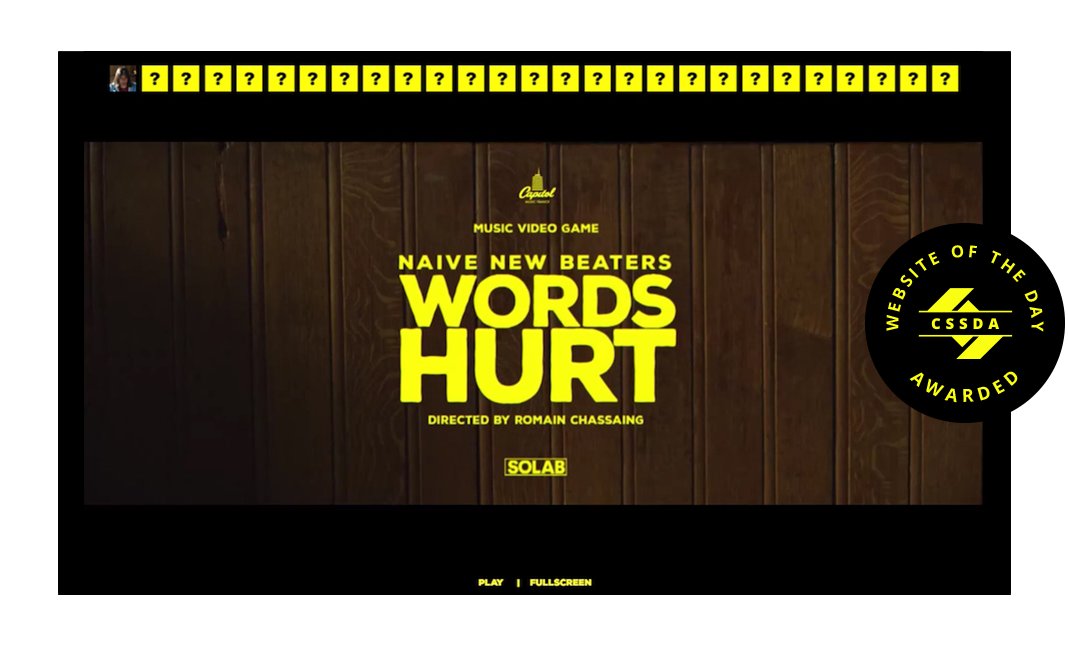 cssdesignawards's tweet image. Website Of The Day is Words Hurt - The Movie  
bit.ly/2ppvyEQ 
by Guillaume Berthillier &amp;amp; Solab
#webdesign #InteractiveMusicVideo