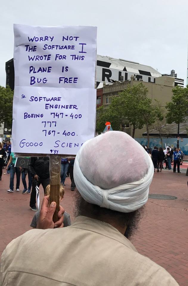 This guy on the San Francisco #MarchForScience is the #badassdujour.