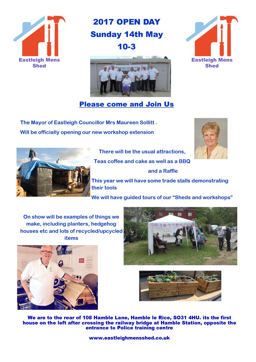 Just three weeks until or 2017 Open Day. Sunday 14th May 10-3