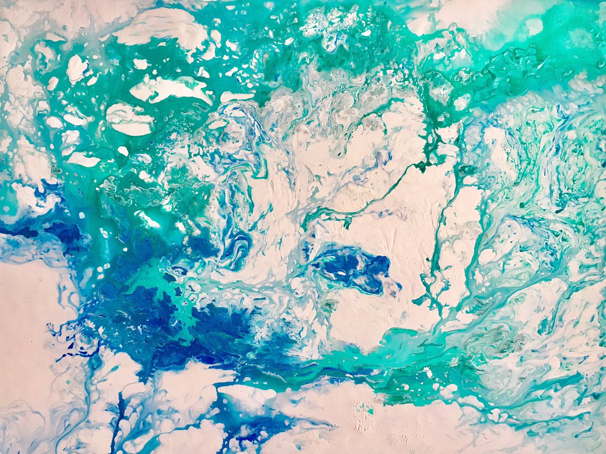 "Lagoon" 18" x 24" acrylic on canvas will be available to buy at artlime.com in the next couple of days. Metallic shimmers!