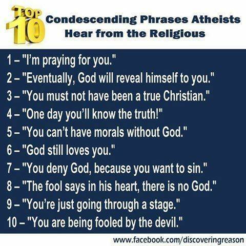 boldatheism's tweet image. Which one do you hear the most?