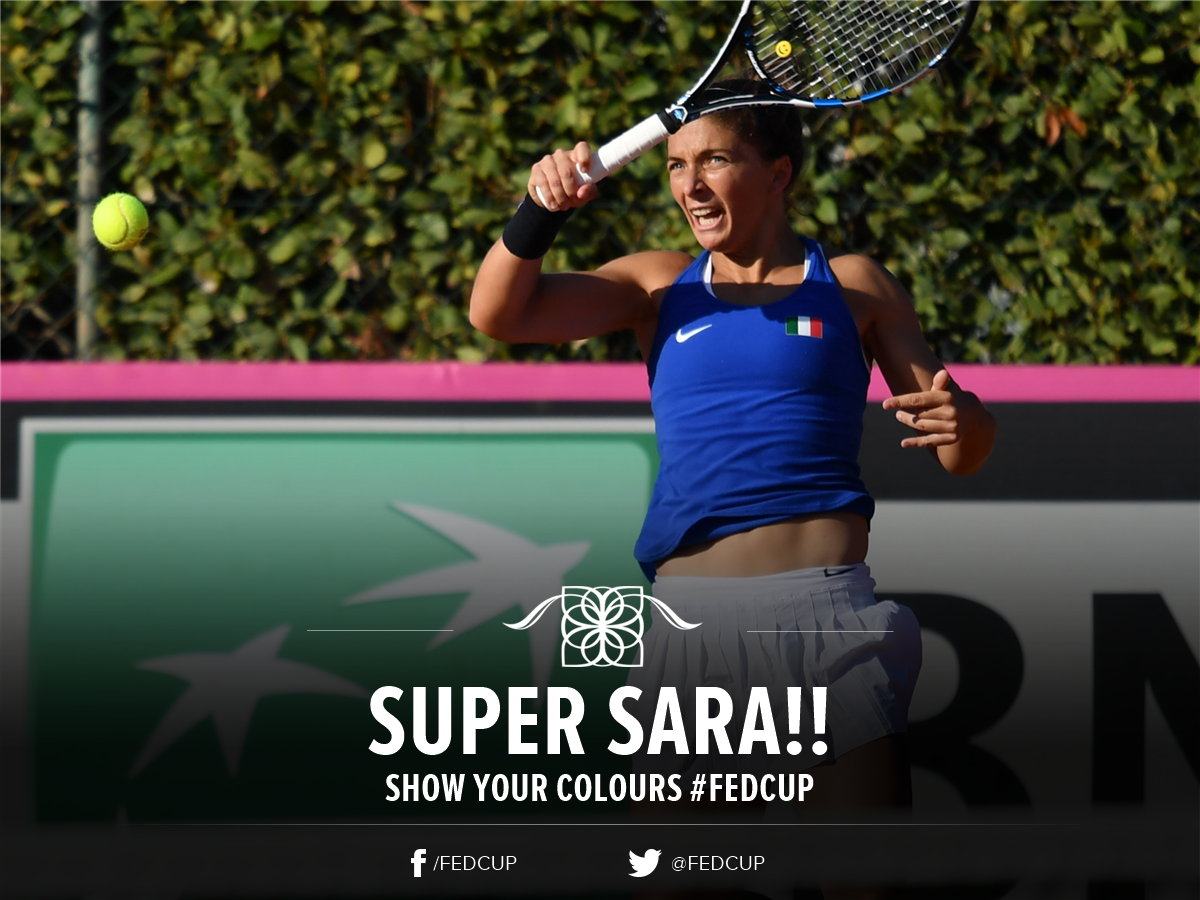 BJKCup's tweet photo. ITALY WINS!!! 🇮🇹 @SaraErrani defeats Lee Ya-Hsuan 36 62 63! Italy earns a 3-0 win over Chinese Taipei &amp; keeps its place in the world's elite https://t.co/MItMr8BrBS