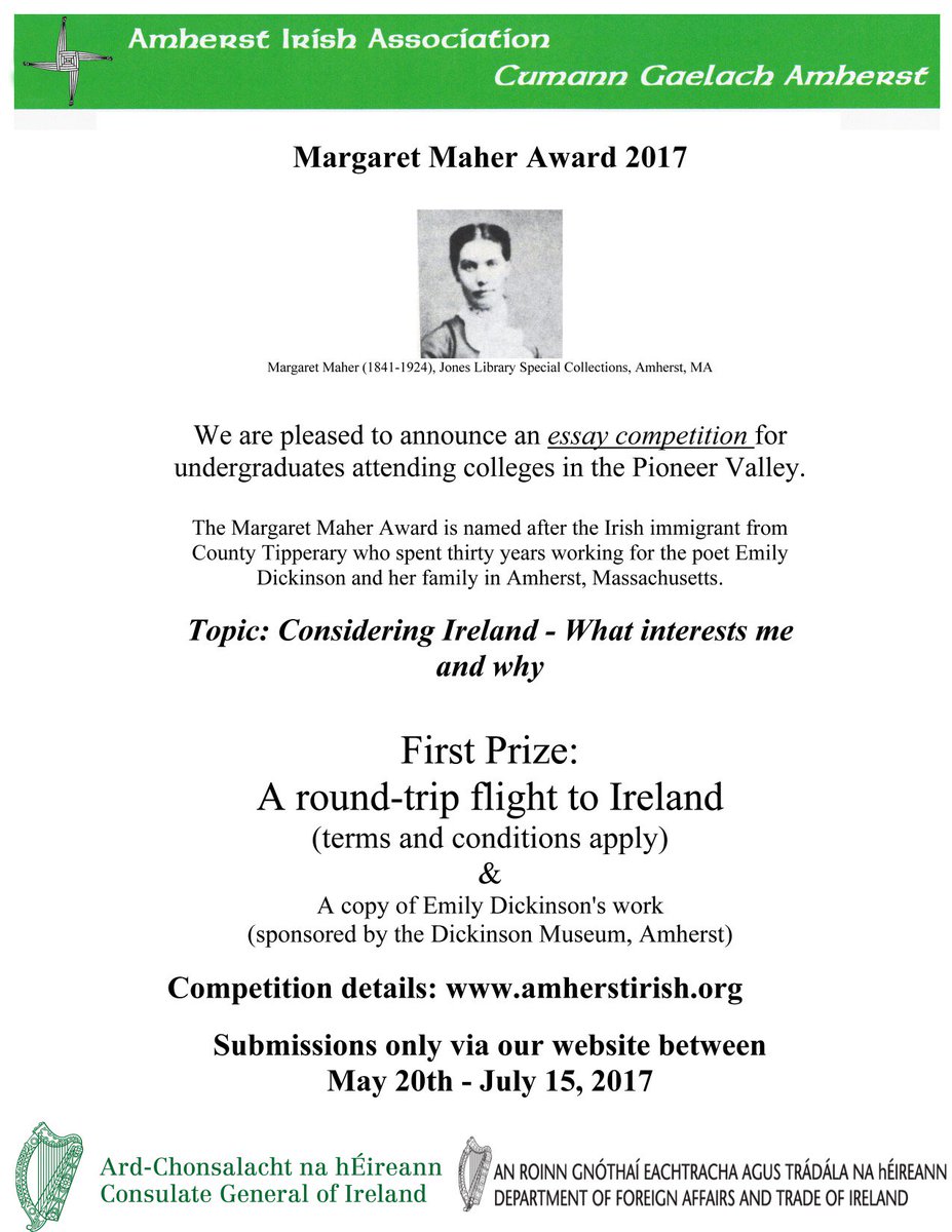 amherstirishMA's tweet image. Pl RT Proud to launch Mgt. Maher competition today. @smithcollege @ElmsCollege @ceisteanna @scottmerzbach @FrancesMulraney @CitizenWald