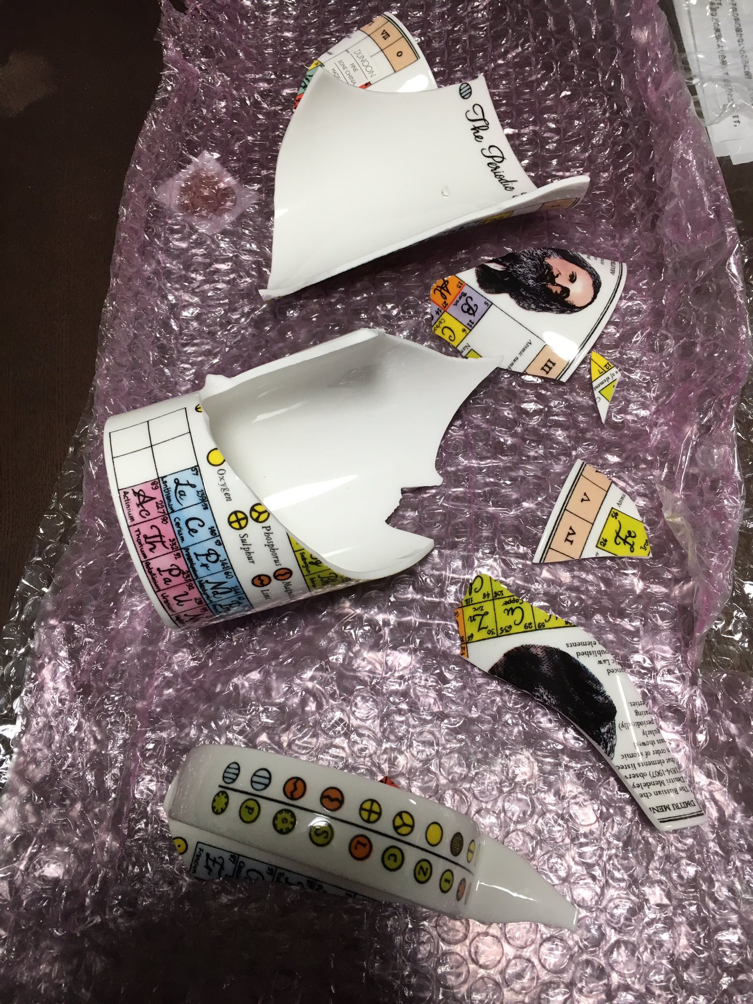 تويتر うずしろ على تويتر メルカリで起きたことなんですけど 陶器等の割れ物を定形外で送る際は プチプチのみの包装はやめましょう 郵便局員がポストに詰め込んで購入したマグカップがこんな状況になりました 箱かなにかに入れてください