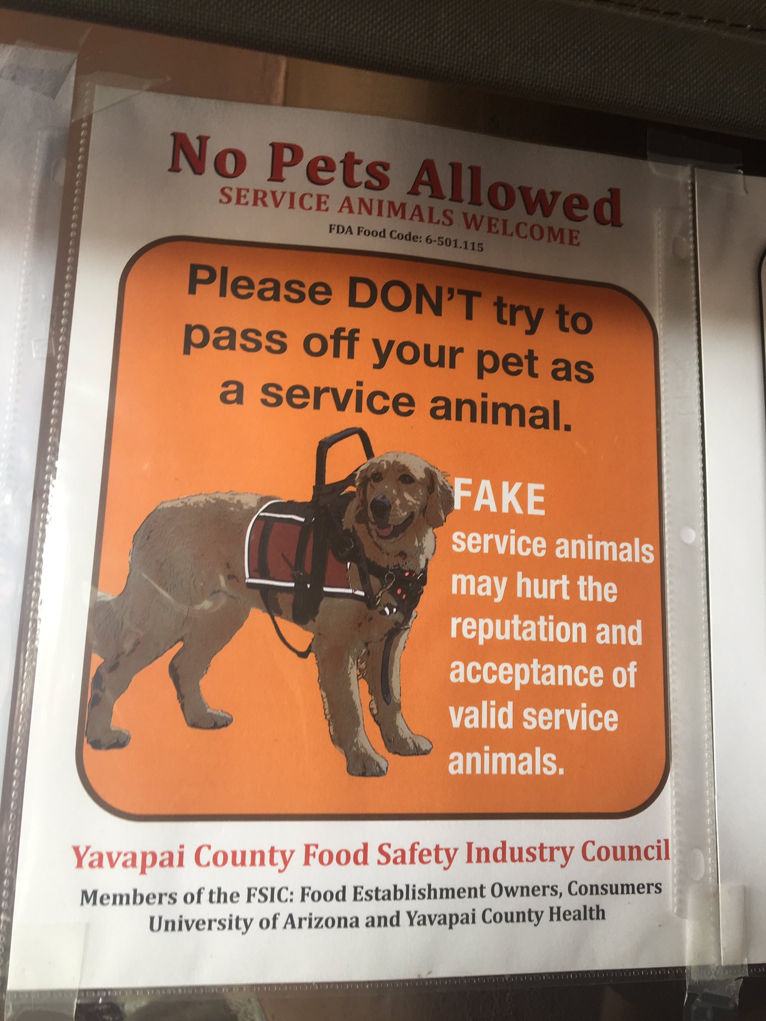 service animal sign