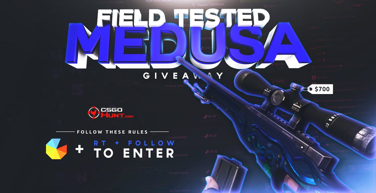 🎁 CSGOHunt.com - AWP Medusa FT Giveaway 🎁

RT &amp; Follow to enter! 

More entries on Gleam: gleam.io/paamx/awp-medu…

#CSGOHunt