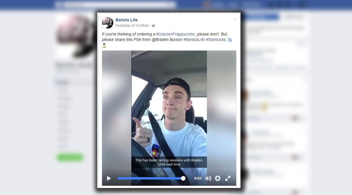 Last day for the #UnicornFrappuccino! Love it or hate it, but don't drive while taking a video about it! #saveyoself buff.ly/2pSGQy3