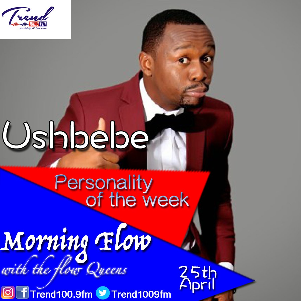 trendfm1009's tweet image. #Join @ushbebecomedian on #MorningFlow with #FlowQueens @ommy_100 @Thrillnonstop @Britz588 From 8 : 00 Am on 25/4/17 #Stream on App