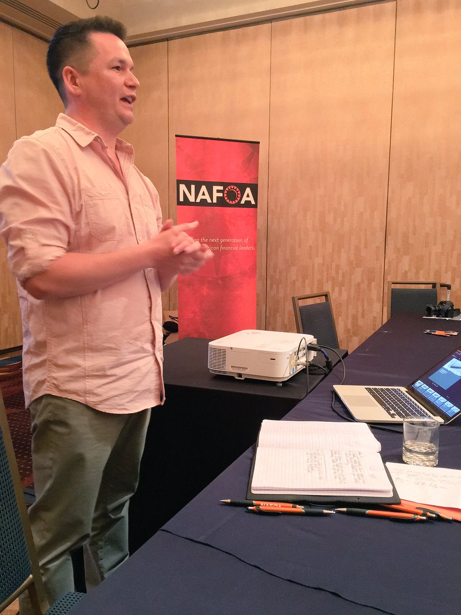 genindigenous's tweet photo. .@shawnidog shares how #networking took him from #PineRidge to LA to current post at @LiveNation. #GenIFellows #NAFOA2017 https://t.co/Y2ZFwRn0sI