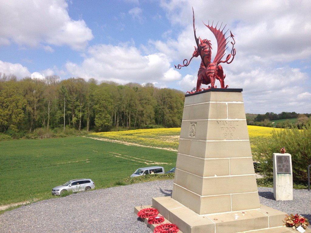 38th (Welsh) Division Memorial at Mametz Wood, on the Somme battlefield.