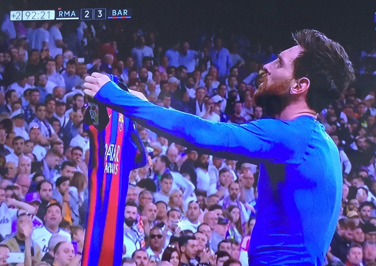 Así Messi ante la tribuna del Bernabéu