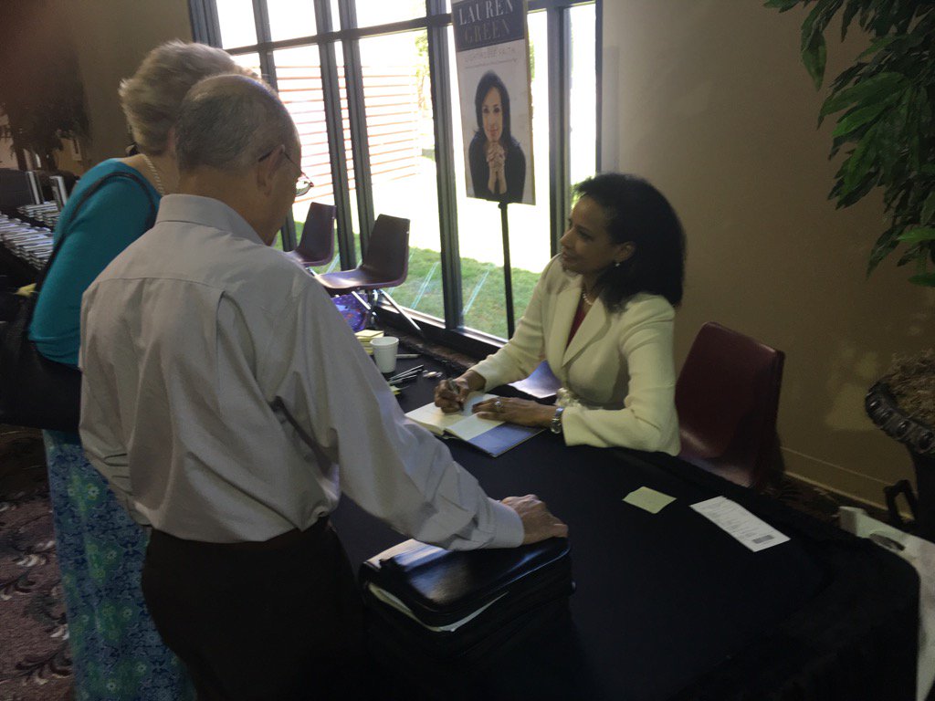 Signing Lighthouse Faith books at Denton Bible in Denton, TX