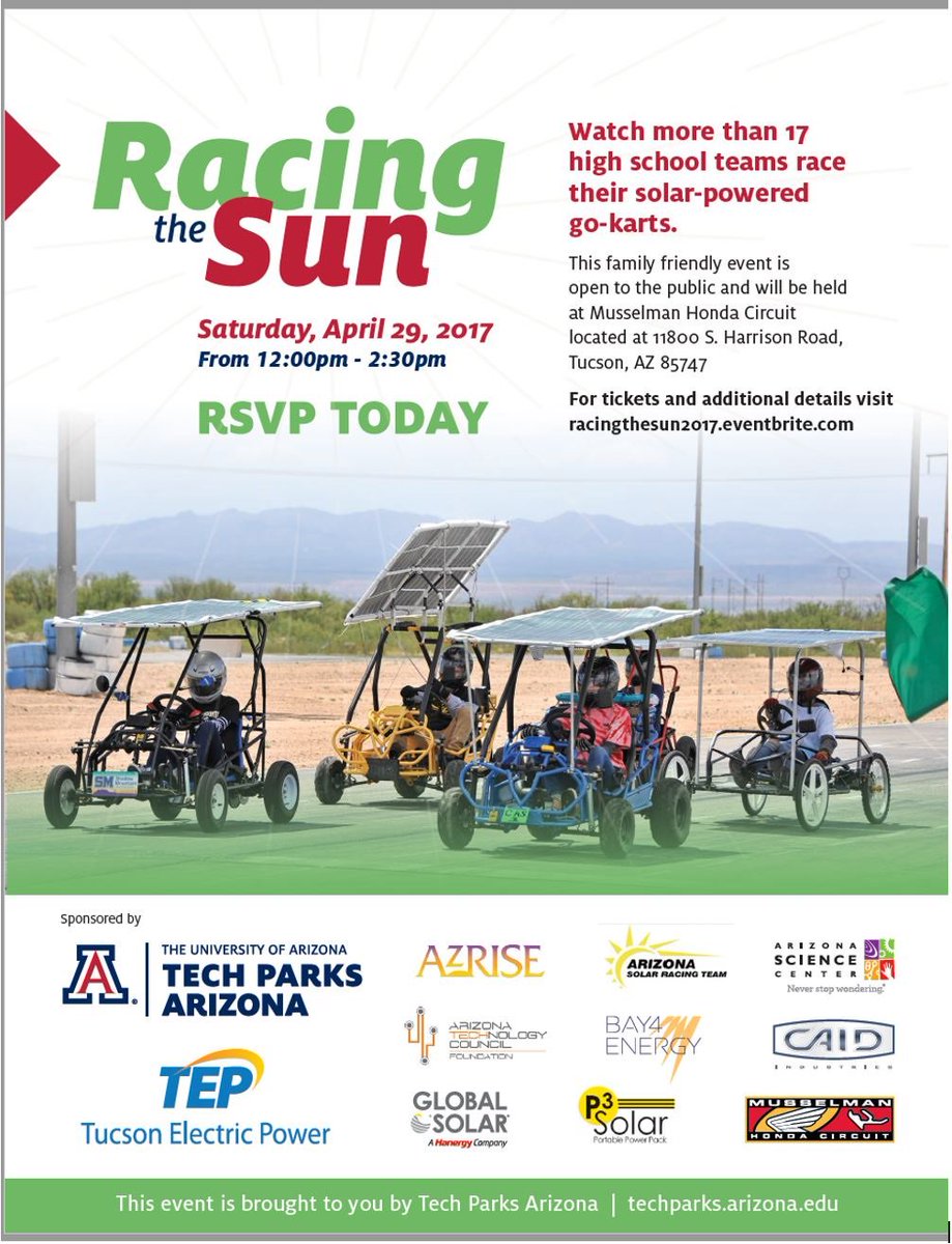 PVHSengineering's tweet image. Come check out the Solar Go Karts at the UA Tech Park Racing the Sun this Saturday!  #UATechParkRacingTheSun