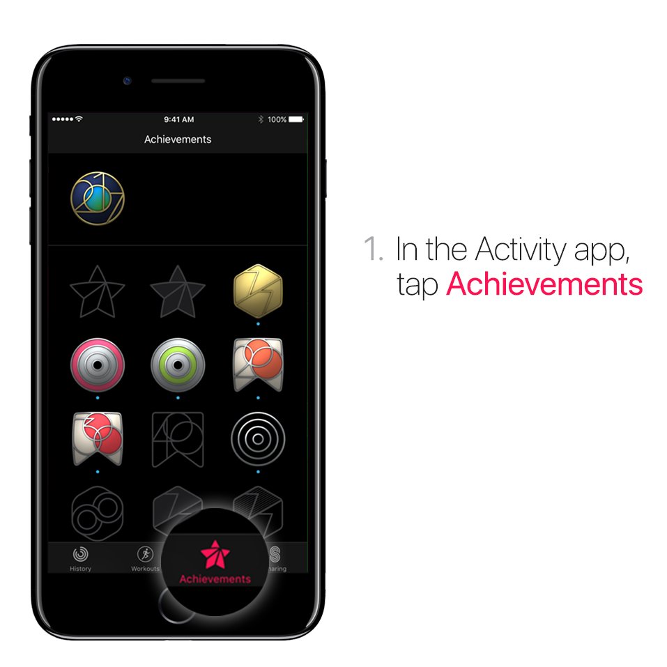 1. In the Activity app on iPhone, tap Achievements