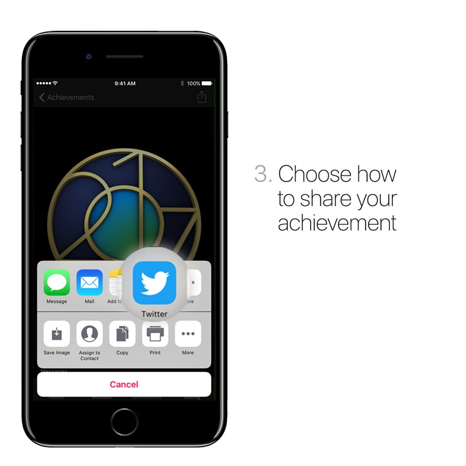 3. Choose how to share your achievement