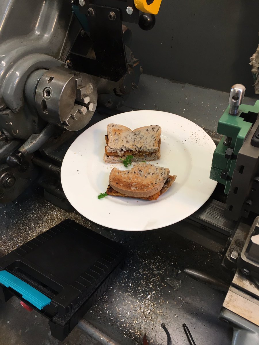 Myford Super 7 with unusual fish-finger sandwich attachment. #LBO