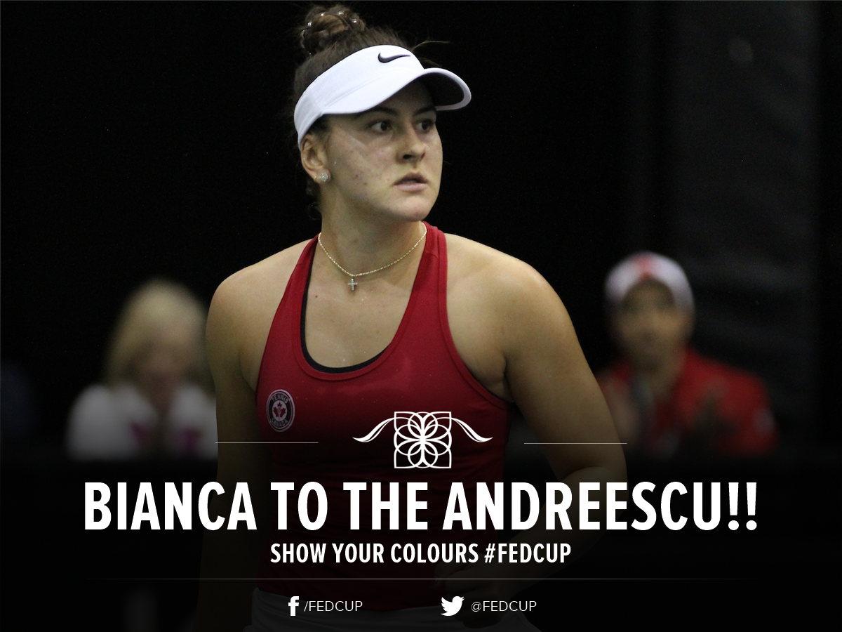 BJKCup's tweet image. CANADA WINS!!! 🇨🇦 @Bandreescu_ defeats 🇰🇿 Shvedova 76(1) 64 and books Canada's place among the world's elite for 2018!