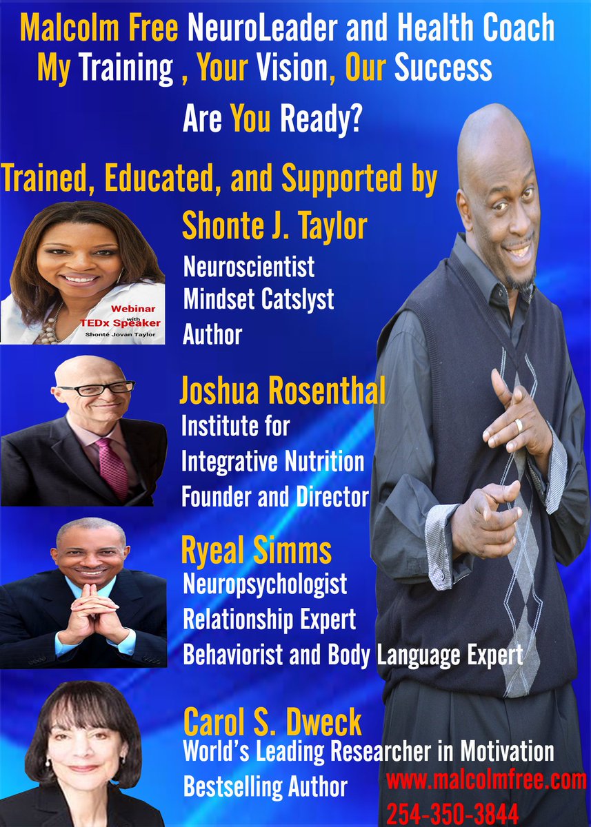 _MalcolmFree's tweet image. As a NeuroLeader and Coach,specializing in Business, Health, Spirituality and Relationships. How may I serve you?