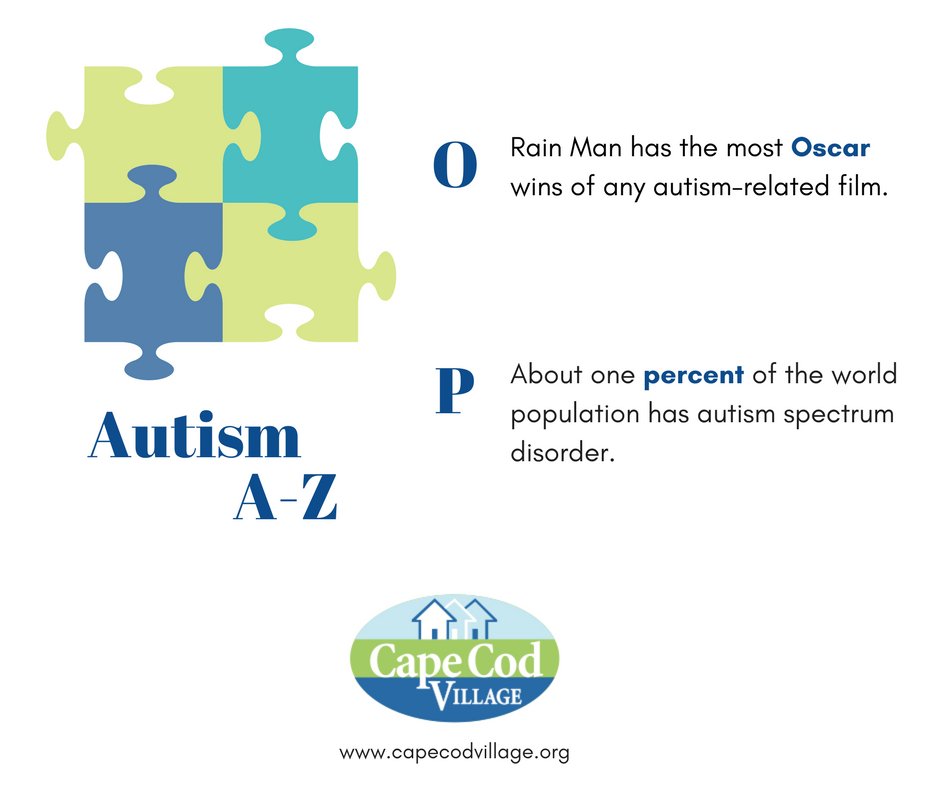 BoostCapeCod's tweet image. This evening's installment of "Autism A-Z" brought to you by Cape Cod Village. Stay tuned for more facts throughout #autismawarenessmonth.