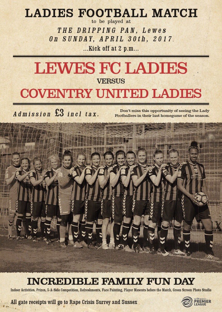 Next Sunday it's our last home game of the season against @CovUnitedLFC. We'd love to have your support! @FA_WPL