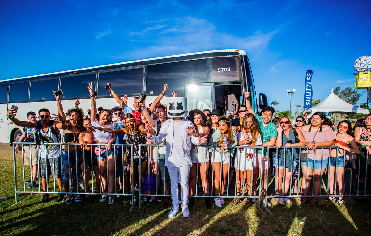 Marshmello Surprises Entire Shuttle Bus with Free VIP Passes WATCH