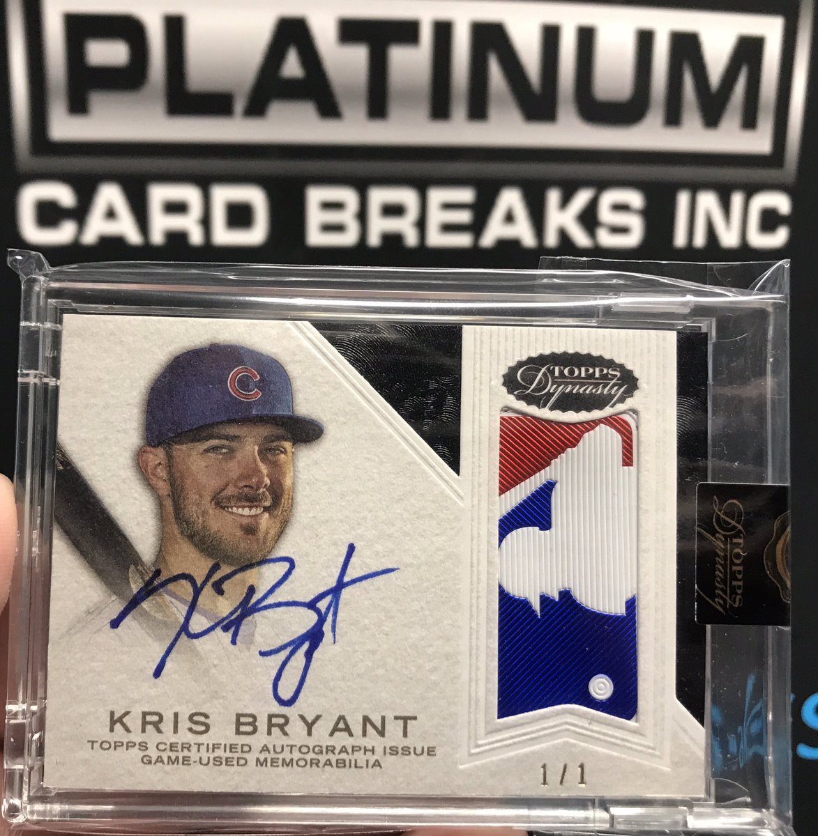 PlatCardBreaks's tweet image. 2016 @Topps Dynasty Kris Bryant 1/1 MLB Logoman Auto!!! @ChecklistsforUS #collect #Cubs