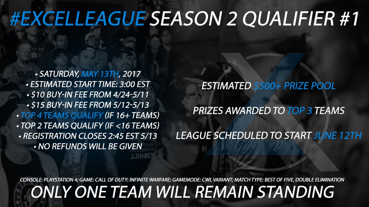 ExceLEventsGG's tweet photo. COD #ExceLLeague Season 2 Qualifier #1!
Info in the image! DM us if you'd like to learn more or sign up!
@NightRTs @ShawnAbner https://t.co/W7EqFxYroa