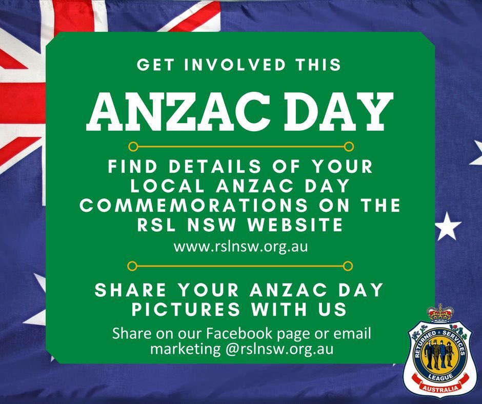 Your local Anzac Day service can be found at rslnsw.org.au/commemoration/…