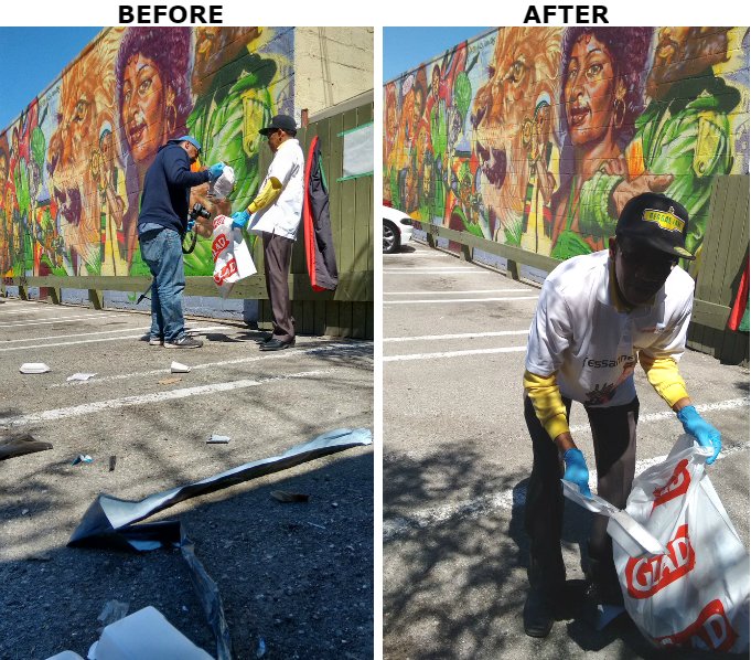 SteelpanWithSue's tweet image. Before &amp;amp; After #ReggaeLane @LittleJamaicaTO 
SHOUT OUT @engageTO @yowronto &amp;amp; @chilclothing for your efforts in today's cleanup
#cleantoronto