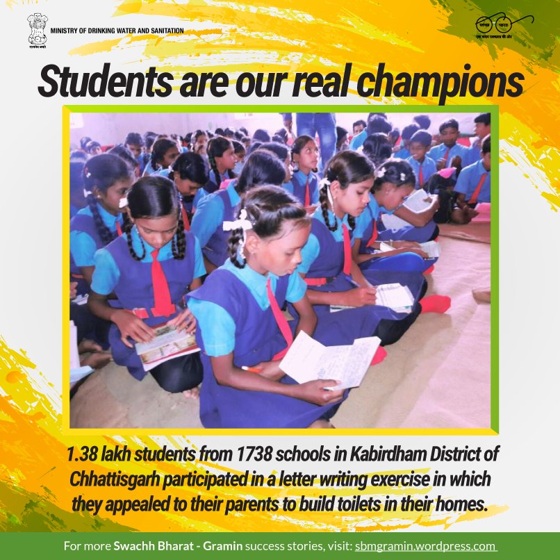 swachhbharat's tweet image. Students across the country have played a vital role in spreading the message of sanitation. Read their story - bit.ly/2g3YM7Y