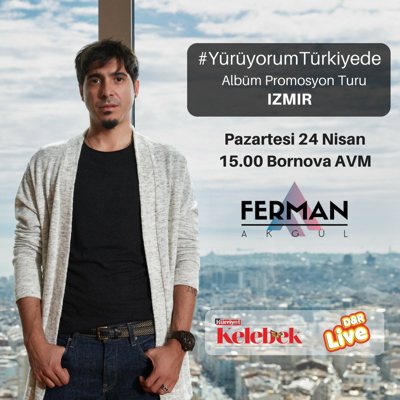 Yoldayız, İzmir! <a href="/ForumBornovaAvm/">Forum Bornova</a> saat 15:00 görüsürüz! <a href="/DRdunyasi/">D&R</a> @HurriyetKelebek @FermanAkgul