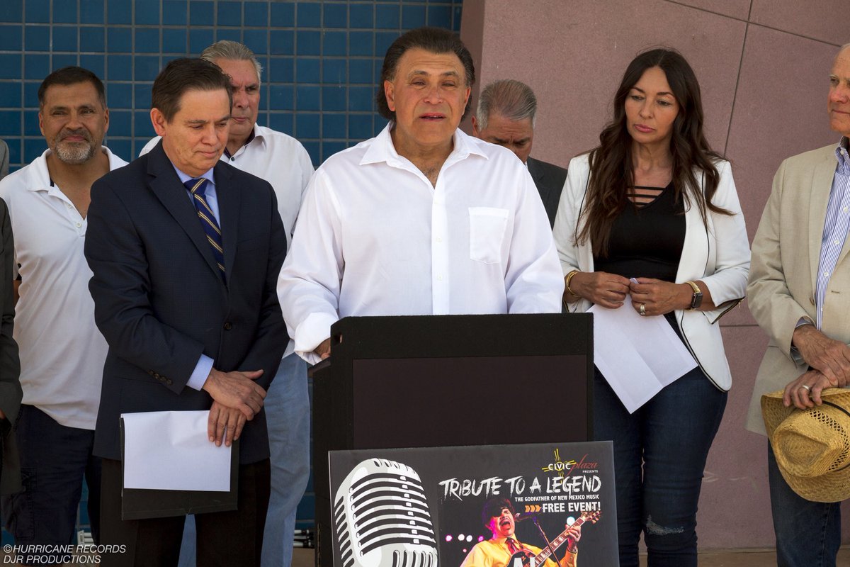 Al Hurricane Jr. speaks at the news conference on naming the #AlHurricane Pavilion. Ken Sanchez, Klarissa Peña &amp; Isaac Benton attended.