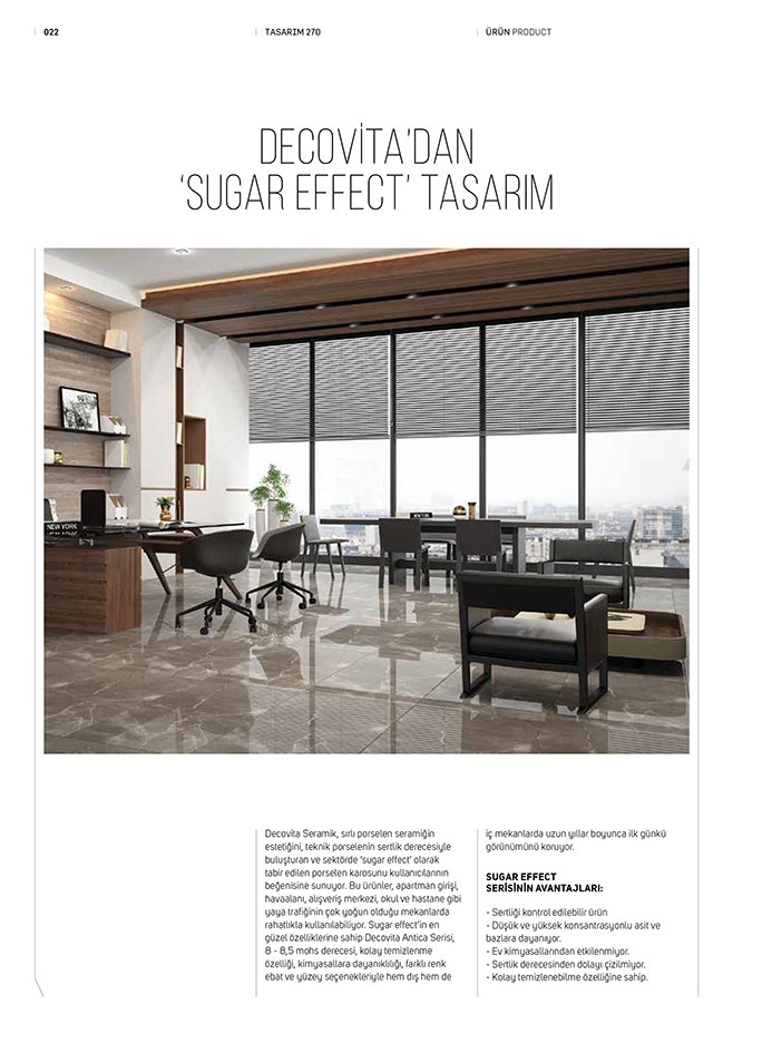 DecovitaSeramik's tweet photo. Yaşam dekoru Decovita'nın Sugar Effect serisi @TasarimDergisi 'nde... #decovita #seramik #sugareffect #sırlıporselen #ceramic #design https://t.co/vM0I9CFzaK