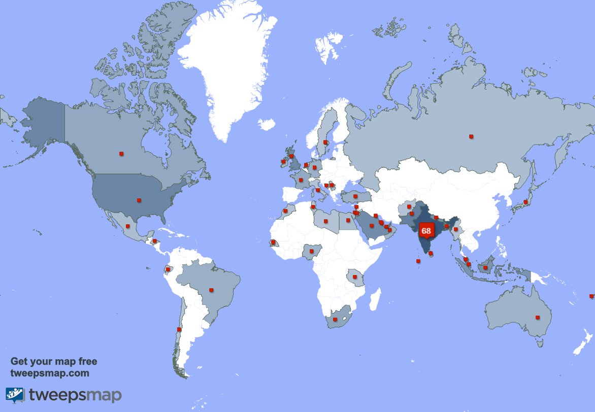 khot_rupali's tweet photo. My followers live in India (68%), Pakistan(4%)... Get your free map: https://t.co/YeSmktEmoN https://t.co/SrmXGZHRuj