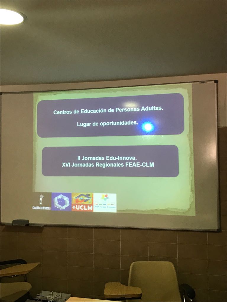 CEPATeresa's tweet photo. El @CEPATeresa Enríquez dando visibilidad a los CEPAs en la lucha contra #abandono en jornadas #IIEDUInnova #UCLM https://t.co/gCzIwh3P4Z