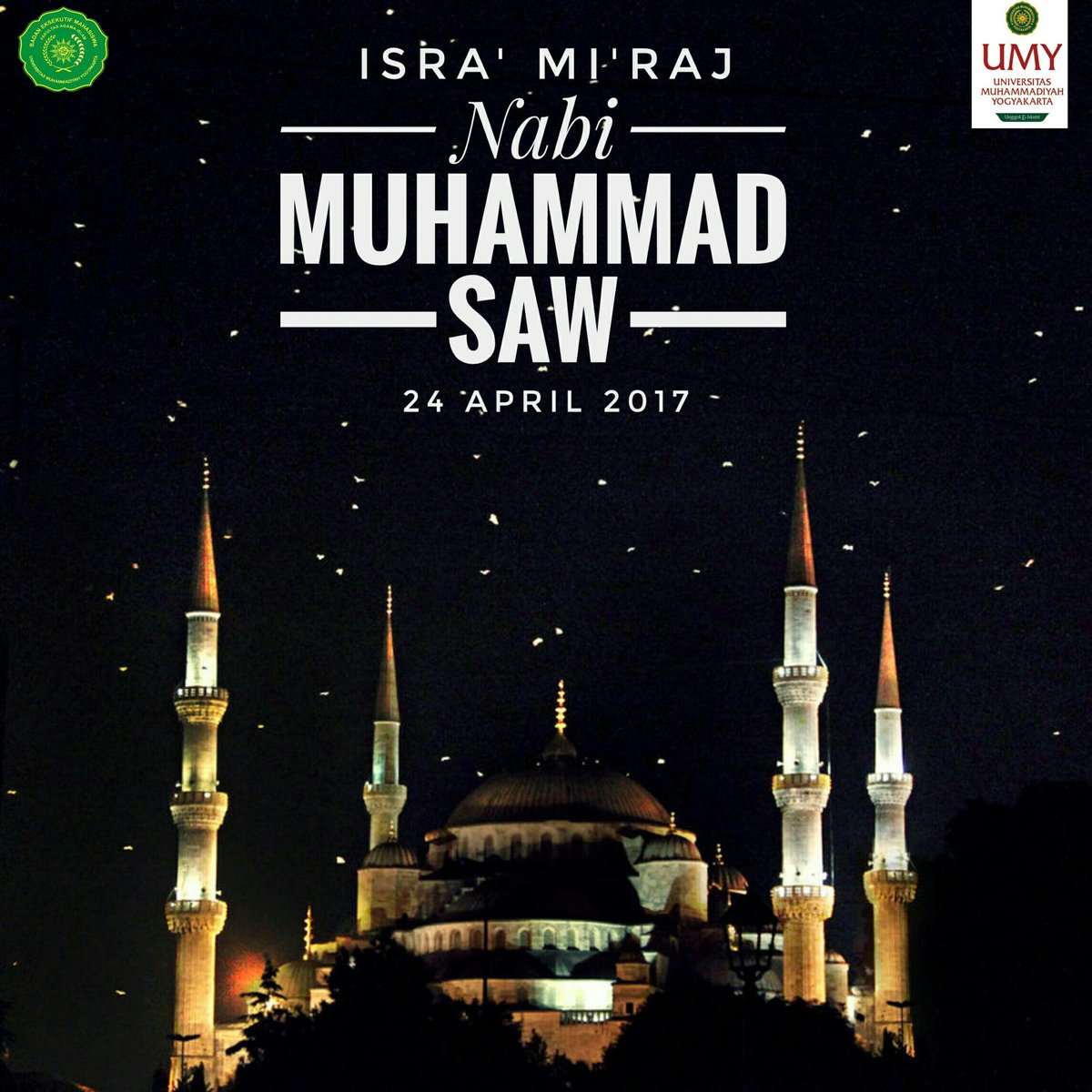 Selamat hari Isra Mi’raj bagi seluruh muslim di dunia. Semoga syafaat Nabi Muhammad selalu menyertai kita semua. Aamiin Ya Rabbal Alamiin :)