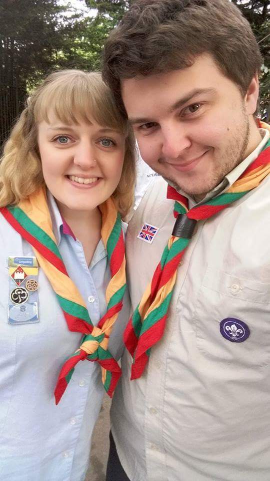 Proud that Ione wore her <a href="/Girlguiding/">Girlguiding</a> uniform while she supported my <a href="/UKScouting/">UKScouting</a> group giving out water to runners! <a href="/1stStockwell/">1stStockwell</a>