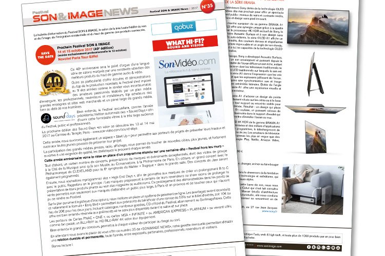 Festival SON & IMAGE (@sonimageparis) on Twitter photo SON & IMAGE NEWS N°35
sonimage.com/wp-content/upl…
<a href="/Elipson1/">Elipson</a> <a href="/Diapasonmag/">Diapason Mag</a> <a href="/ProJect_FR/">Pro-Ject Audio FR</a> <a href="/Sony/">Sony</a> @RHA @PanasonicFrance <a href="/EliAcoustic/">EliAcoustic</a> <a href="/Ortofon/">Ortofon</a> SON & IMAGE NEWS N°35
sonimage.com/wp-content/upl…
<a href="/Elipson1/">Elipson</a> <a href="/Diapasonmag/">Diapason Mag</a> <a href="/ProJect_FR/">Pro-Ject Audio FR</a> <a href="/Sony/">Sony</a> @RHA @PanasonicFrance <a href="/EliAcoustic/">EliAcoustic</a> <a href="/Ortofon/">Ortofon</a>