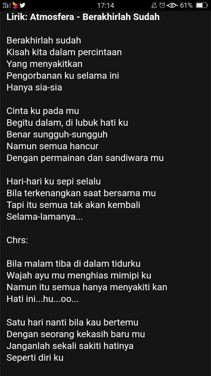 Berakhirlah sudah lyrics